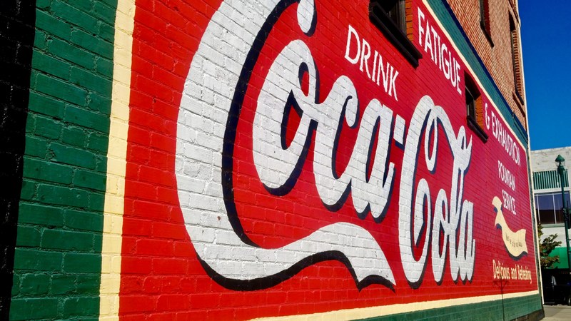 coca cola wall painted ad 4k