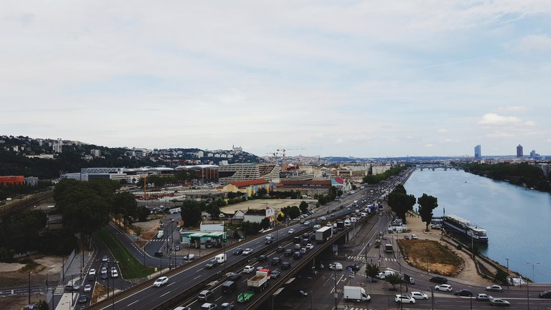 panoramic view from the muse des confluences 4k