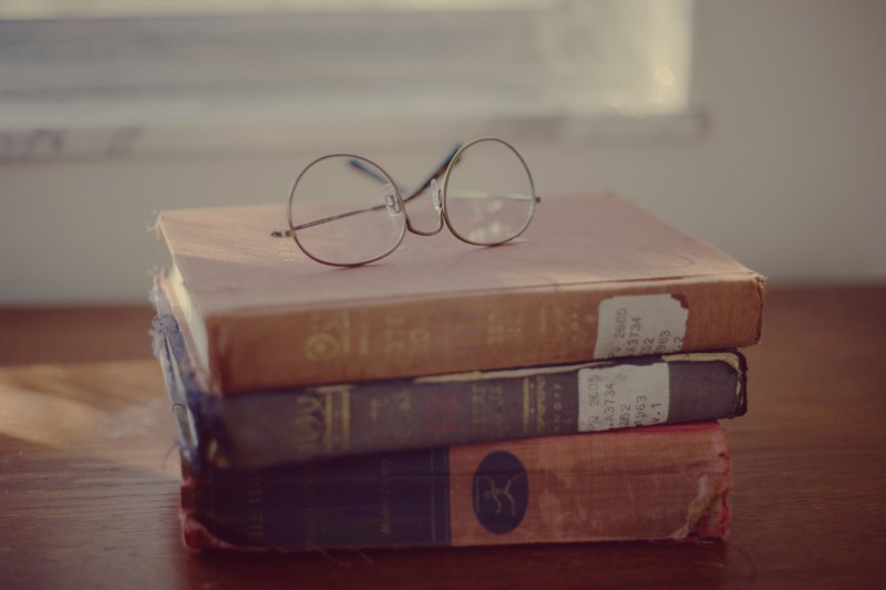 book literature eyeglass and glass 4k