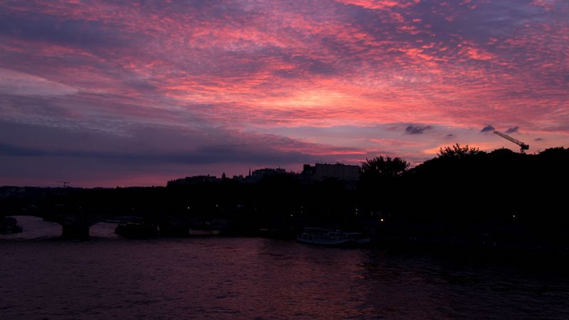 sunset, sky, shore, 4k