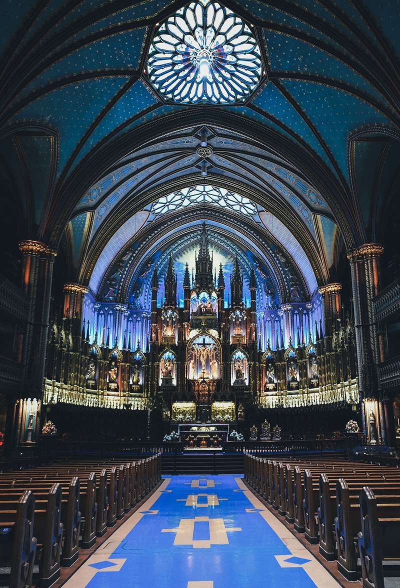 pew aisle and catherdral hd, 4k