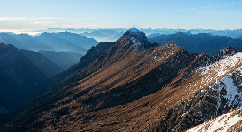 long mountain slopes covered in moss and shrubs in sella nevea, vast mountains 4k