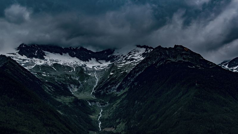alps, italy, mountains, fog, 4k