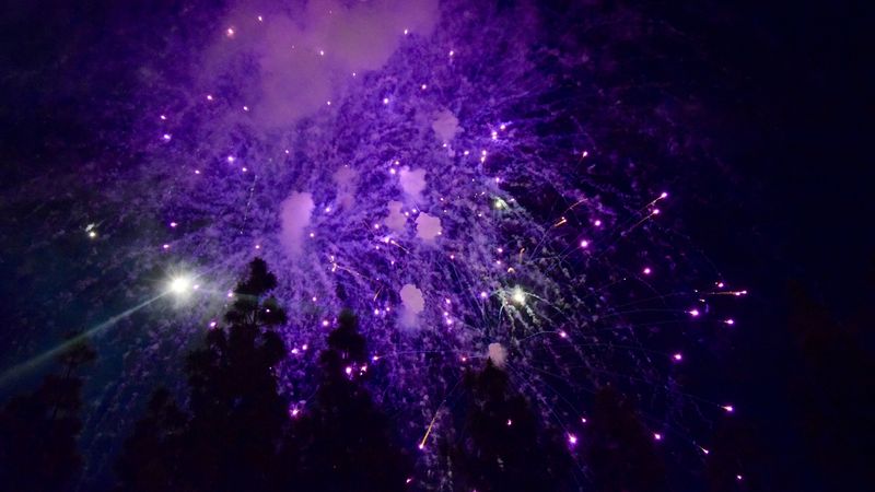 salute, sky, sparks, 4k
