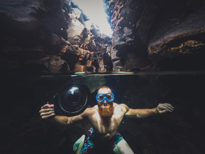 person diver underwater and water 4k