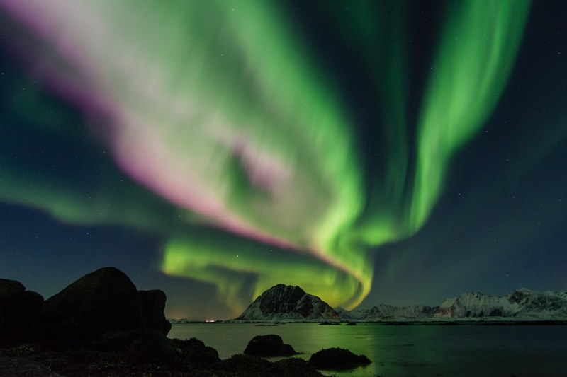 nothern light aurora green and polar light 4k