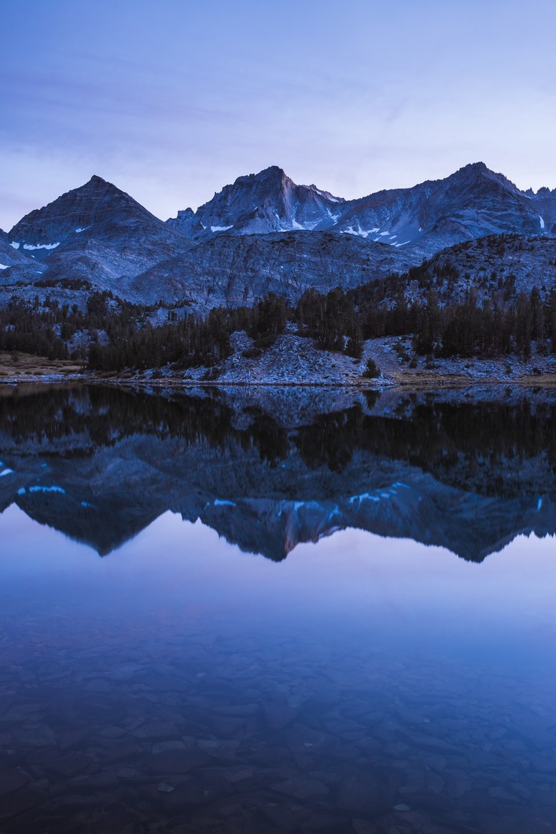 blue hour sunset alpine lake and backpacking hd, 4k