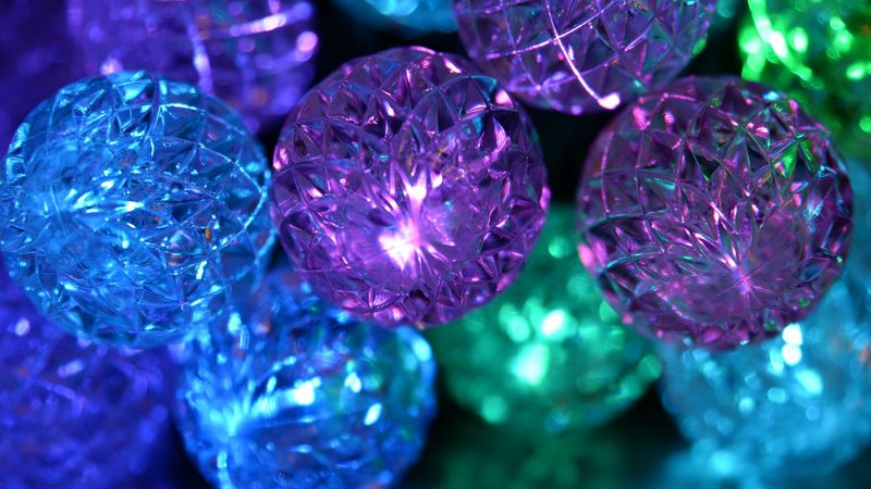 balls, glitter, shapes, 4k