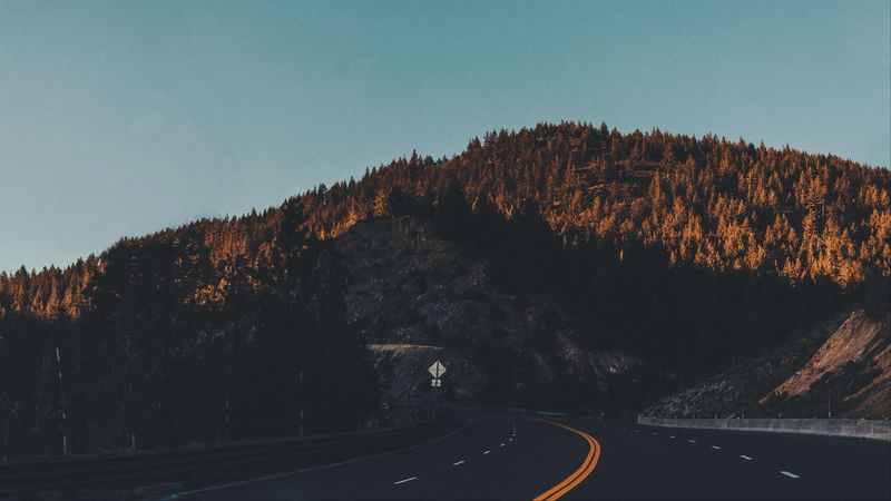 tahoe, california, road, mountains, 4k