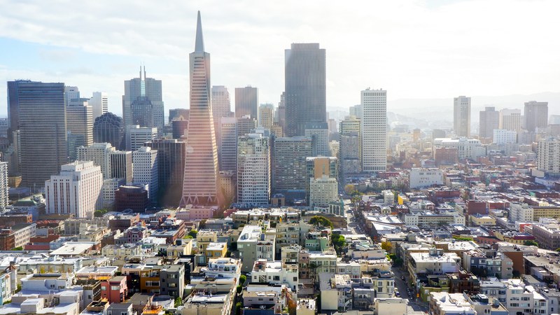 building skyline san francisco and skyscraper 4k