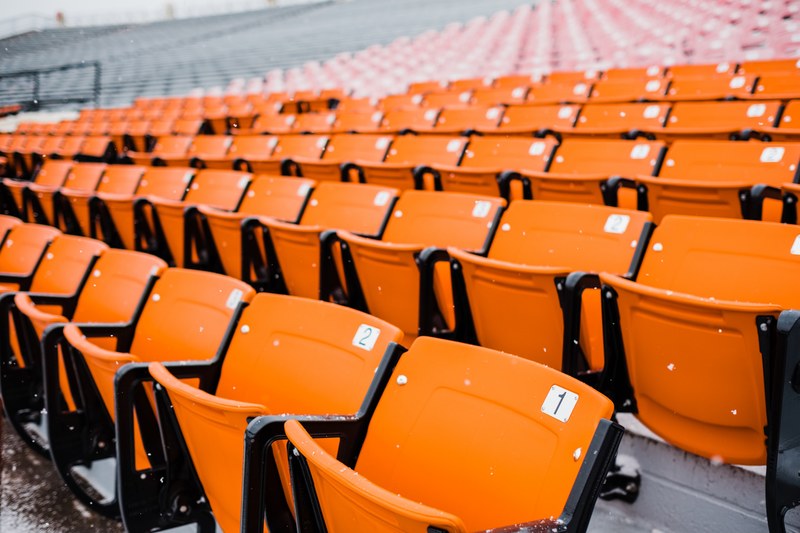 seats stadium orange and rows 4k