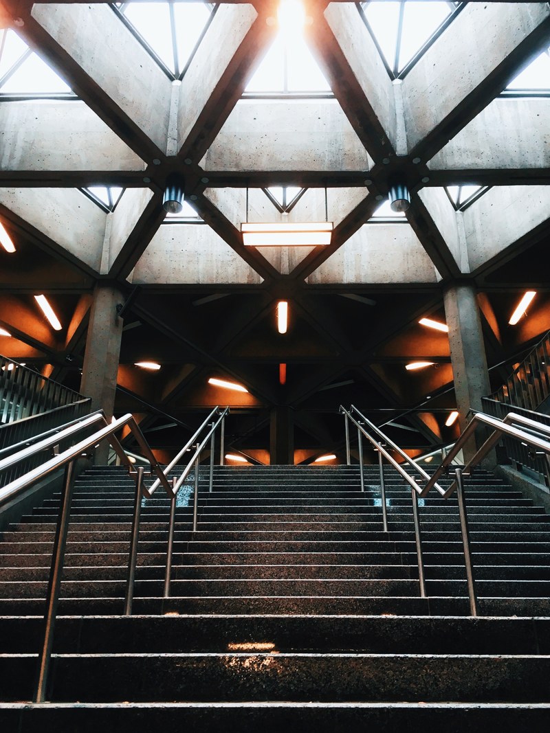 architecture stair skylight and railing hd, 4k