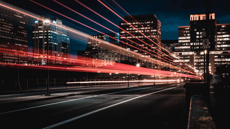 ottawa, canada, night city, traffic, light, 4k