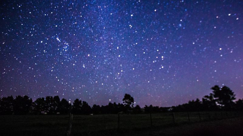 starry sky, night, glitter, purple, 4k