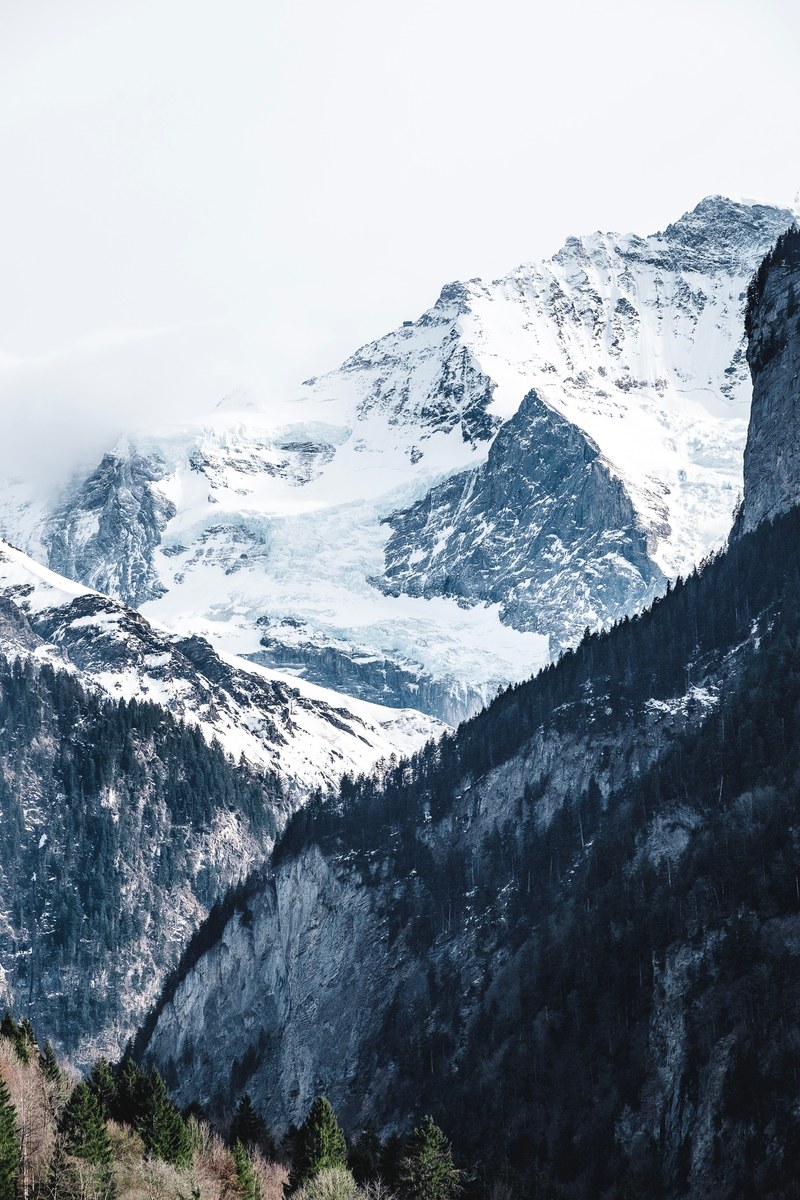 mountain snow winter and landscape hd, 4k