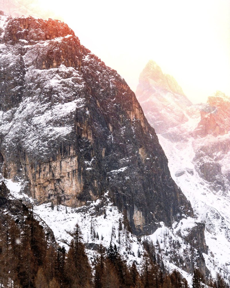 mountain cliff rock and snow hd, 4k