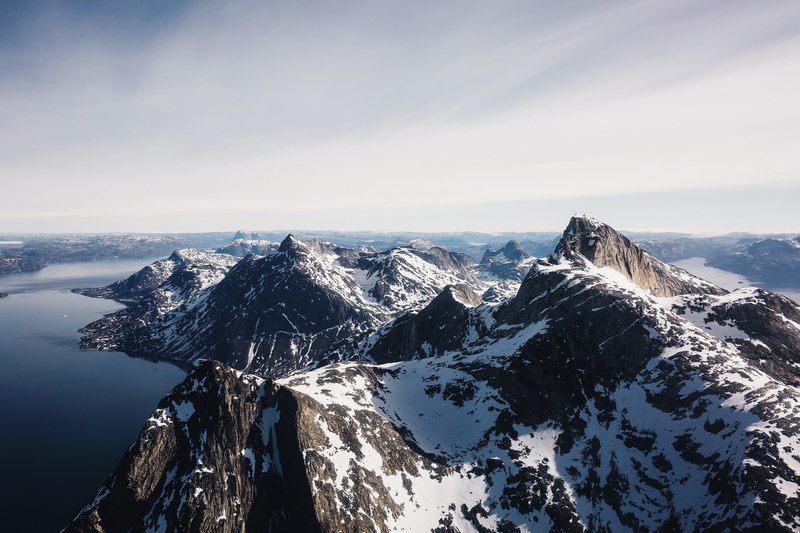 top of qingaaq mountain in nuuk fjord greenland 4k