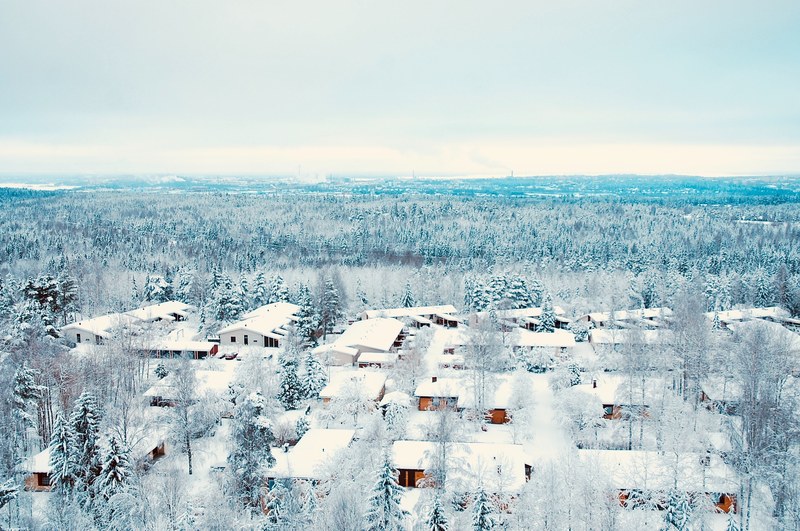 snow roof rooftop and building 4k
