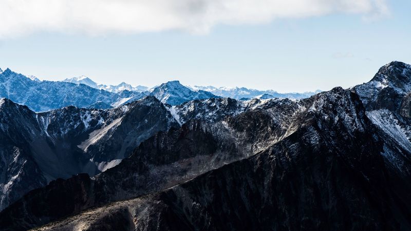 askom mountain, canada, peak, snow-capped, 4k