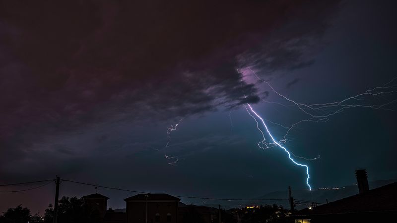 storm, overcast, sky, night, 4k