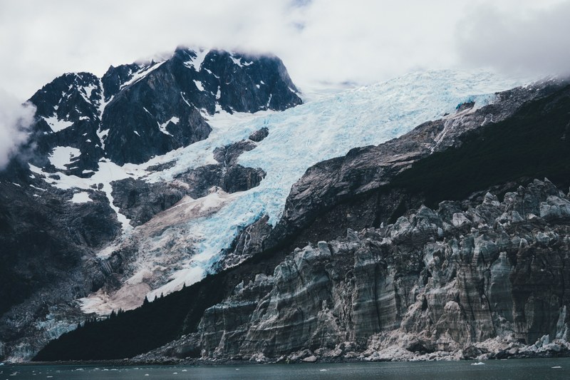 an icy glacier slope in kenai fjords national park, _icy glacier slope in kenai fjords national park 4k