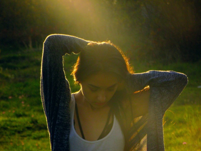 light day sunny and woman 4k