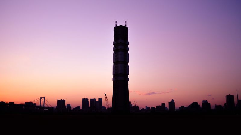 tower, sunset, sky, 4k