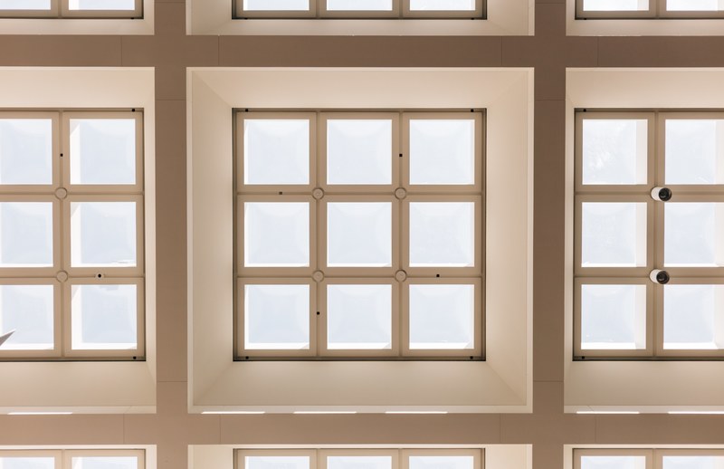 the ceiling and skylights at hart senate office building, hart senate office building 4k