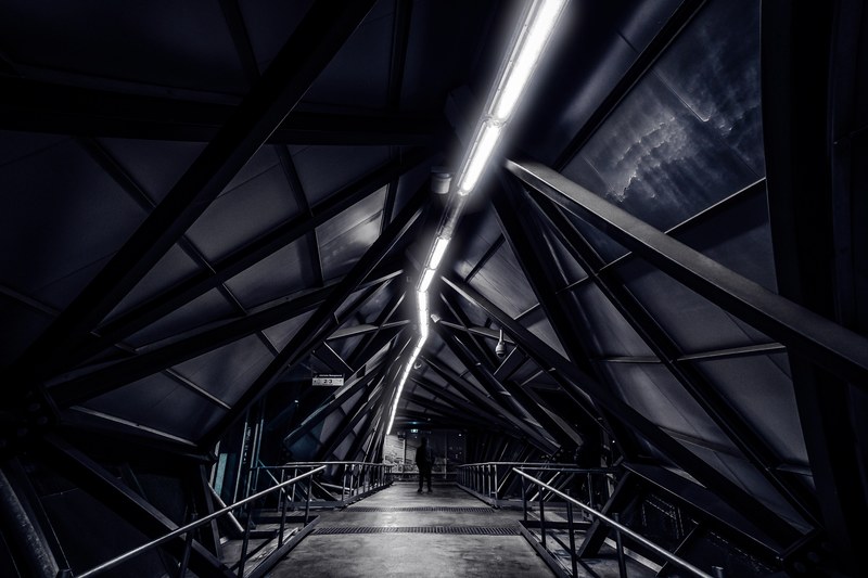 structure city city at night and building 4k