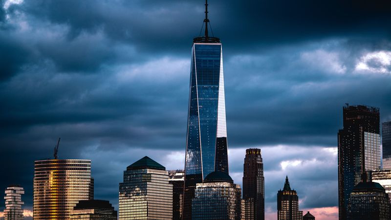 new york, usa, skyscraper, clouds, overcast, 4k