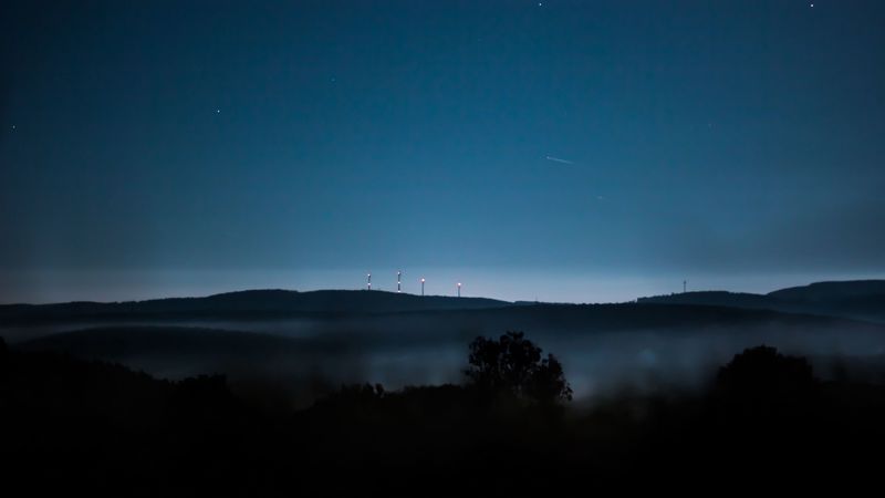 evening, horizon, sky, fog, 4k