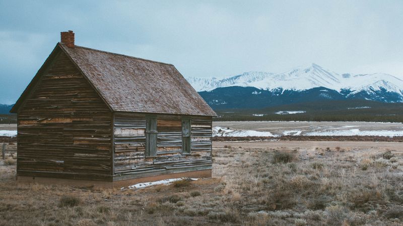 barn, building, mountains, 4k