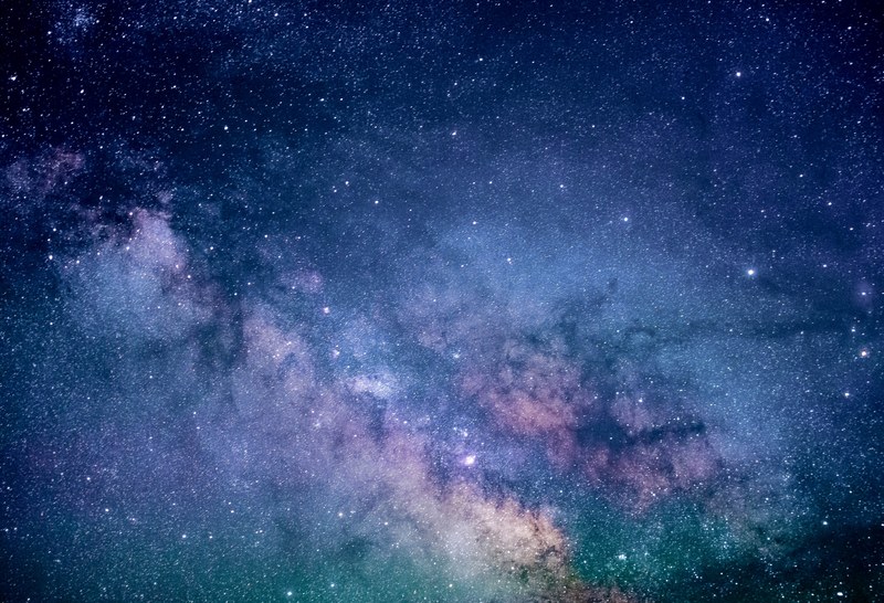 colorful photo of a galaxy and stars at night, colorful galaxy 4k