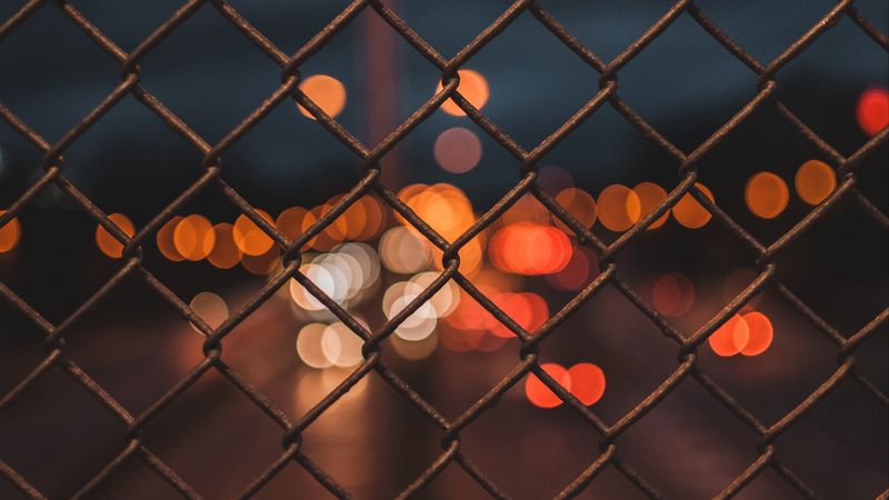 fence, mesh, glare, 4k