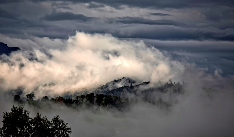 cloud cloudy tree and hill 4k