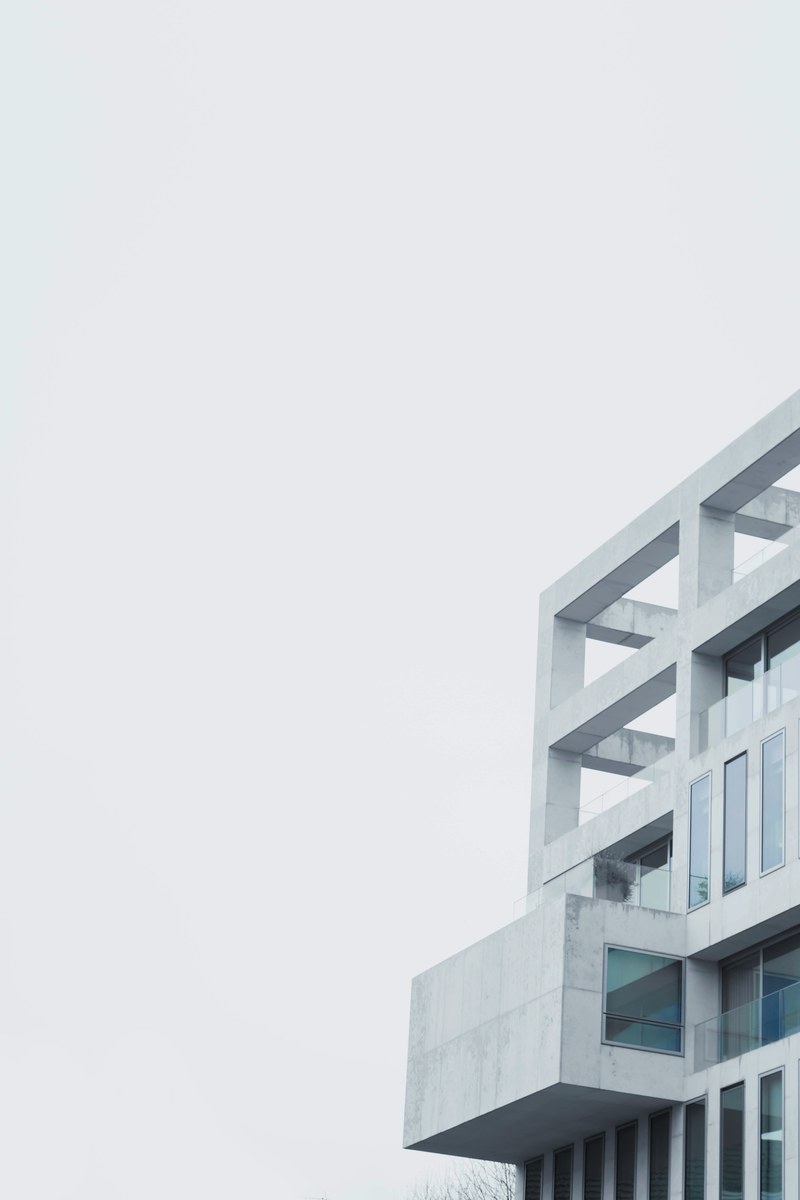 an austere white marble building facade in london, austere white marble facade 4k