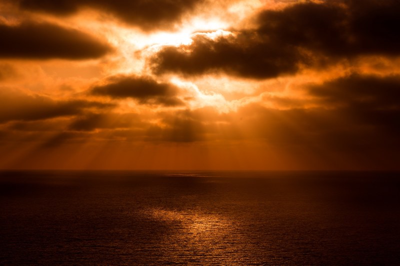 cloud sun ray sunset and sea 4k