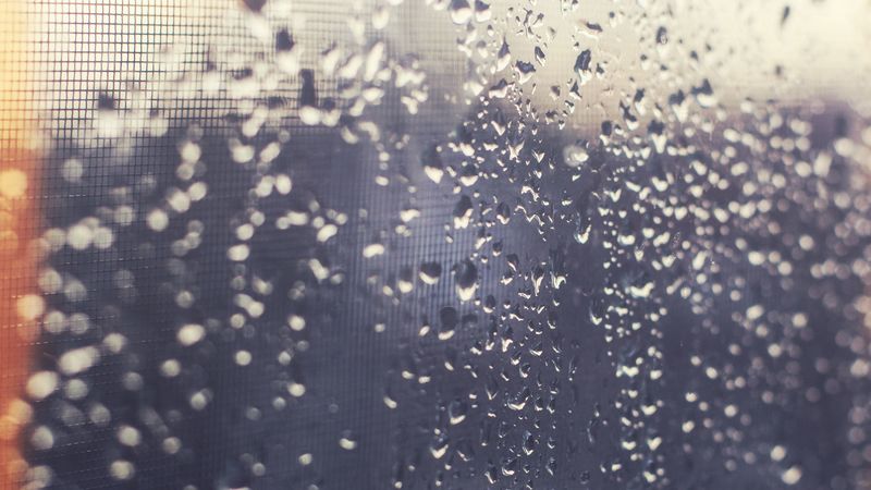 drops, surface, glass, 4k