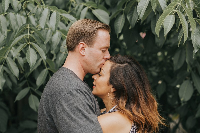 couple in love hugging and kissing each other on the forehead, my wife and i 4k