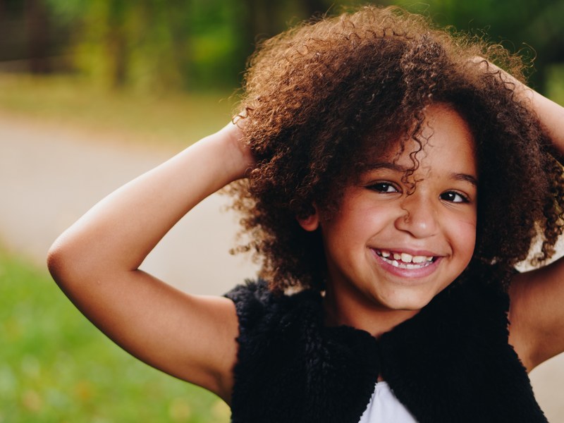 portrait african american curly hair and kid 4k