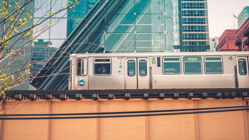chicago, usa, train, bridge, 4k