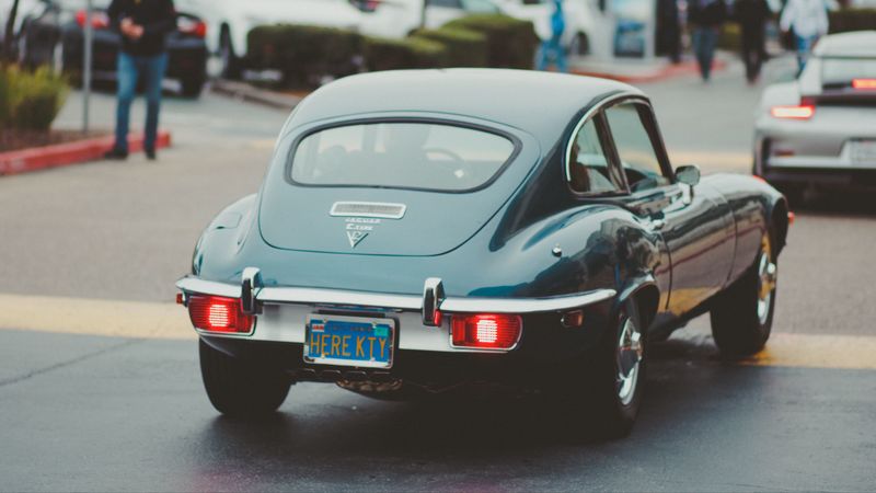 car, retro, rear view, traffic, 4k