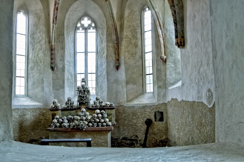 skull altar death and monastery 4k