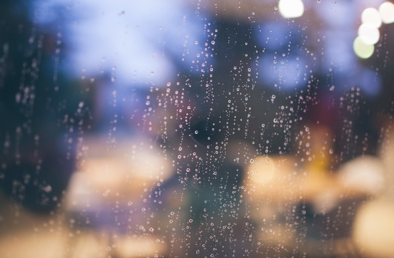 rain drop bokeh blur and window 4k