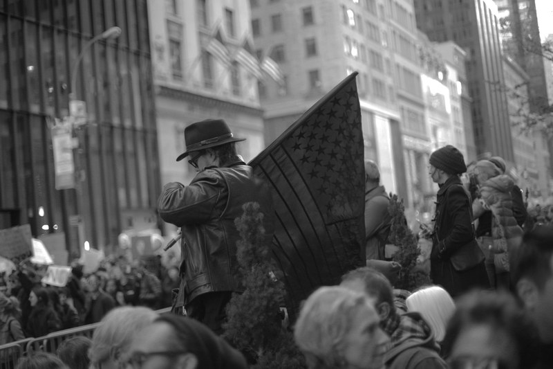 protest outside of trump tower 4k
