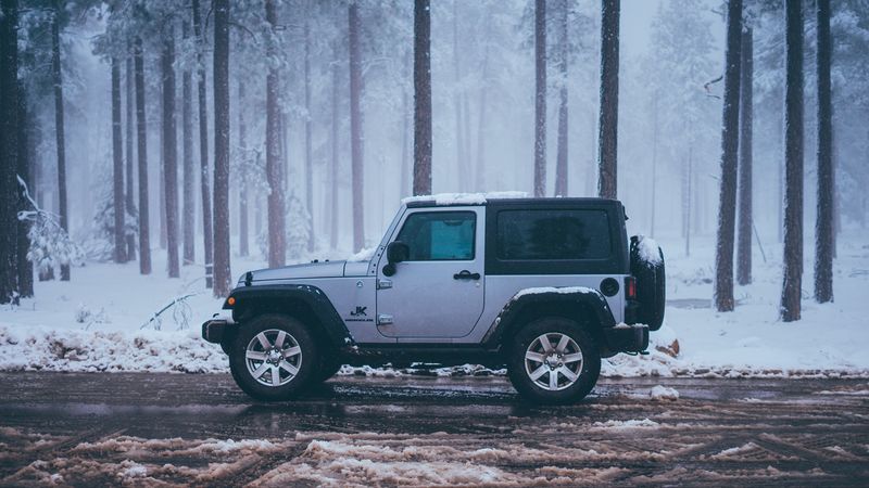 car, suv, road, winter, 4k