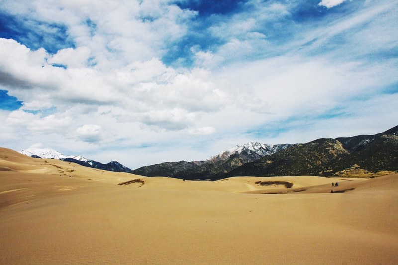 sand dune dune mountain and snow 4k