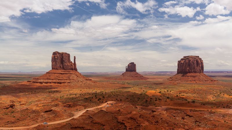 desert, road, rock, prairies, 4k