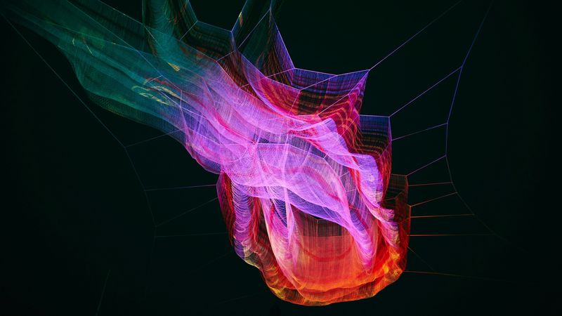 multicolored, grid, abstraction, 4k