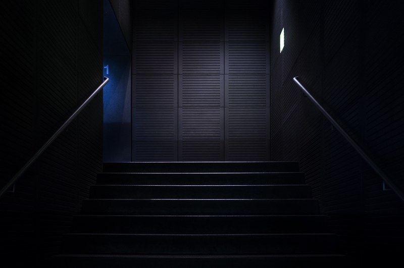 looking up a staircase at the mumok museum in vienna austria, mumok wien 4k